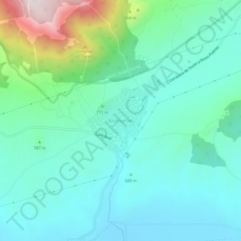Mappa topografica Alomartes, altitudine, rilievo