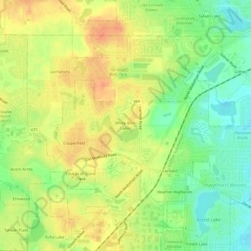Mappa topografica White Birch Lakes, altitudine, rilievo