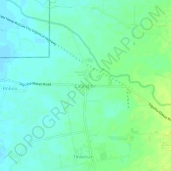Mappa topografica Cabcabon, altitudine, rilievo