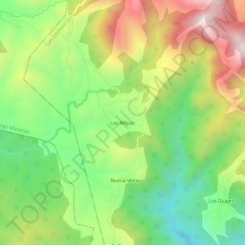 Mappa topografica Las Milpas, altitudine, rilievo