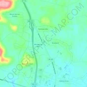 Mappa topografica Findlay, altitudine, rilievo