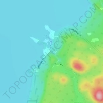 Mappa topografica Montreal River Harbour, altitudine, rilievo