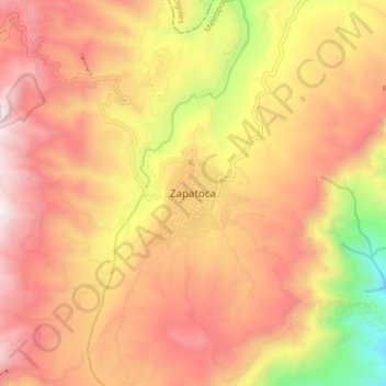 Mappa topografica Zapatoca, altitudine, rilievo