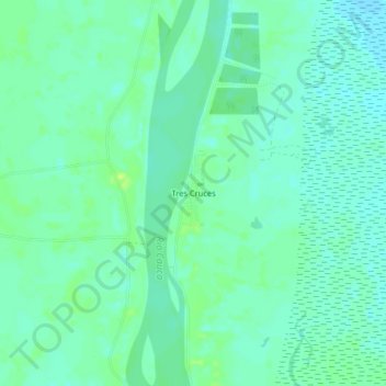 Mappa topografica Tres Cruces, altitudine, rilievo