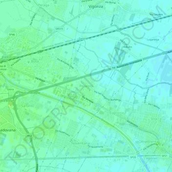 Mappa topografica Perarolo, altitudine, rilievo