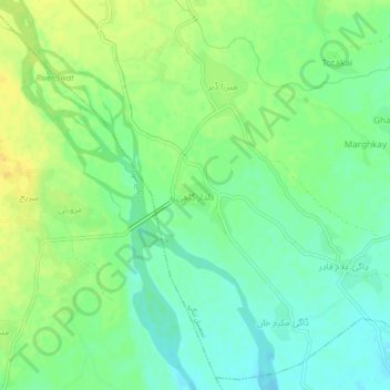Mappa topografica Dildar Garhi, altitudine, rilievo