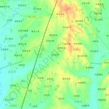 Mappa topografica 汪土地湾, altitudine, rilievo