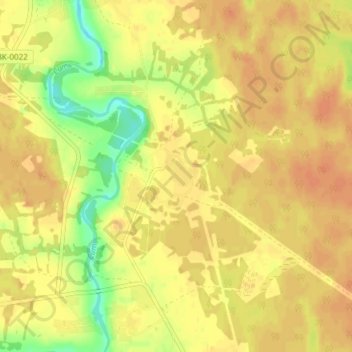 Mappa topografica Васино, altitudine, rilievo