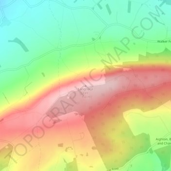 Mappa topografica Longridge Fell, altitudine, rilievo