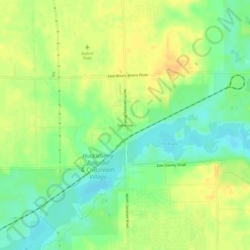Mappa topografica Genesee, altitudine, rilievo