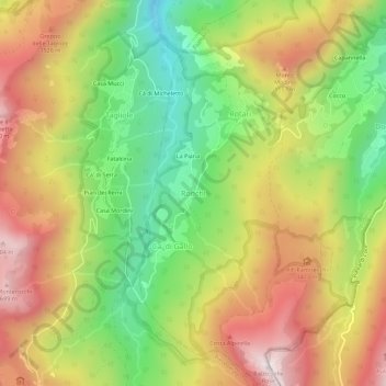 Mappa topografica Ronchi, altitudine, rilievo