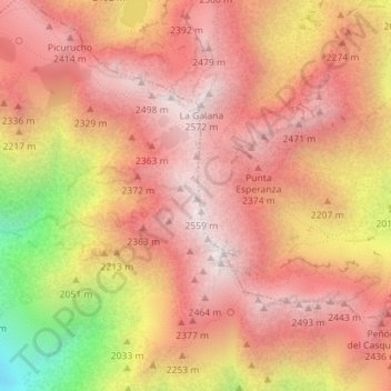 Mappa topografica Sistema Central, altitudine, rilievo