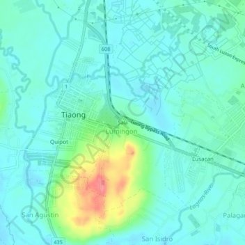 Mappa topografica Sala, altitudine, rilievo