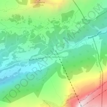Mappa topografica Col du Pillon, altitudine, rilievo