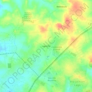Mappa topografica Lagoinha, altitudine, rilievo