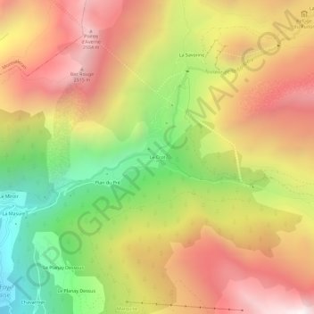 Mappa topografica Le Crot, altitudine, rilievo