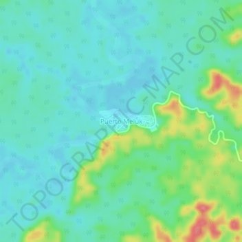 Mappa topografica Puerto Meluk, altitudine, rilievo