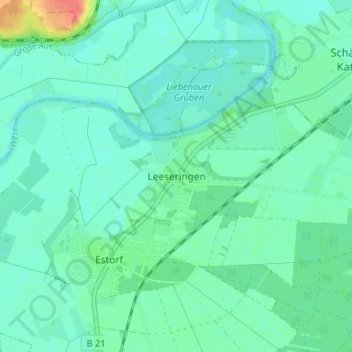 Mappa topografica Leeseringen, altitudine, rilievo