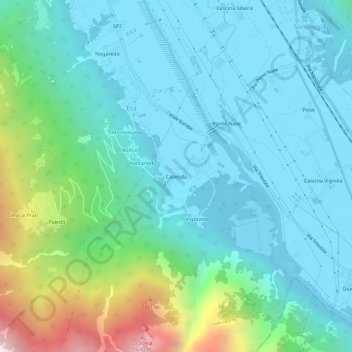Mappa topografica Casenda, altitudine, rilievo
