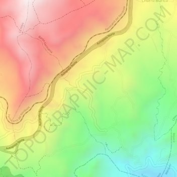 Mappa topografica Baron Gallegas, altitudine, rilievo