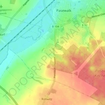 Mappa topografica Ruhleben, altitudine, rilievo
