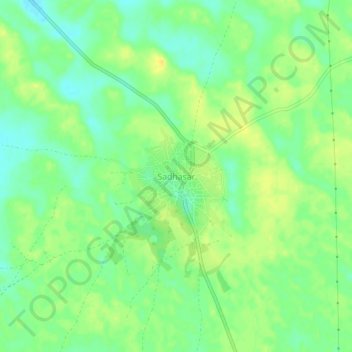 Mappa topografica Sadhasar, altitudine, rilievo