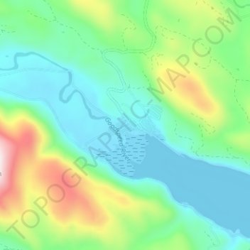 Mappa topografica Holberg, altitudine, rilievo