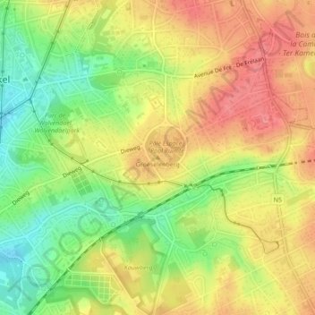 Mappa topografica Groeselenberg, altitudine, rilievo