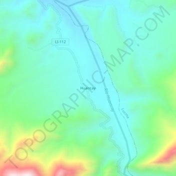 Mappa topografica Huancay, altitudine, rilievo