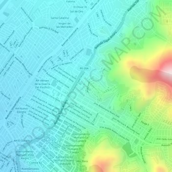 Mappa topografica 3U, altitudine, rilievo
