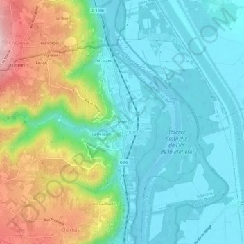 Mappa topografica Forez, altitudine, rilievo