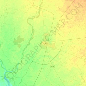 Mappa topografica Jhang, altitudine, rilievo