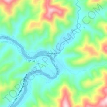 Mappa topografica Ivaporunduva, altitudine, rilievo