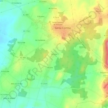 Mappa topografica Ventosa, altitudine, rilievo