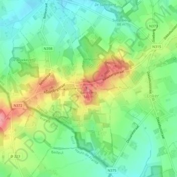 Mappa topografica Baneberg, altitudine, rilievo