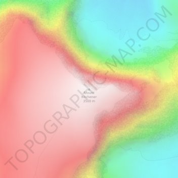 Mappa topografica Mount Kitchener, altitudine, rilievo