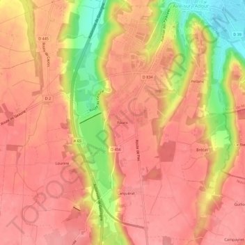 Mappa topografica Pouric, altitudine, rilievo