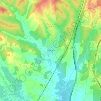 Mappa topografica Vallcanera, altitudine, rilievo