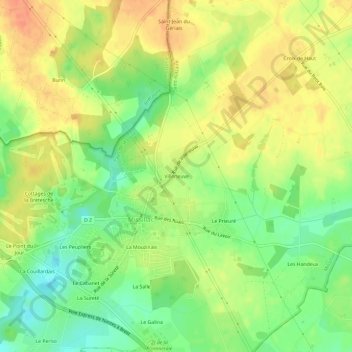 Mappa topografica Villeneuve, altitudine, rilievo