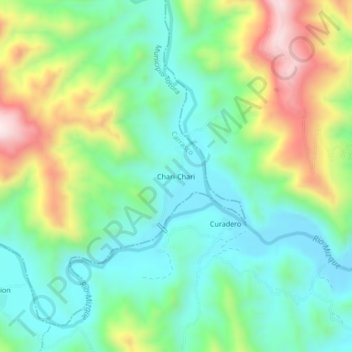 Mappa topografica Chari-Chari, altitudine, rilievo