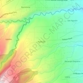 Mappa topografica Baracayo, altitudine, rilievo