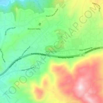 Mappa topografica Flinn Springs, altitudine, rilievo