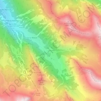 Mappa topografica La Riaille, altitudine, rilievo