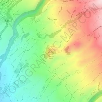 Mappa topografica Piton de Bassin Martin, altitudine, rilievo