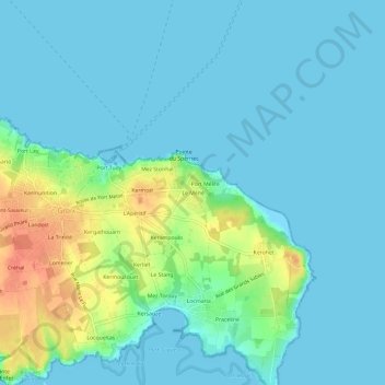 Mappa topografica Le Méné, altitudine, rilievo