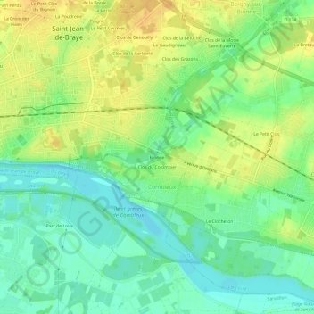 Mappa topografica Bionne, altitudine, rilievo