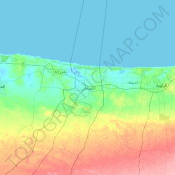 Mappa topografica Sorman, altitudine, rilievo