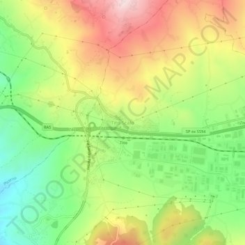 Mappa topografica Tito Scalo, altitudine, rilievo