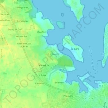 Mappa topografica Le Dourdy, altitudine, rilievo