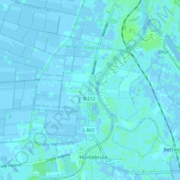 Mappa topografica Wehrder, altitudine, rilievo